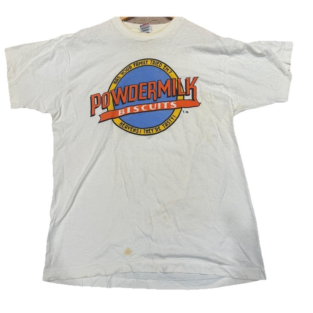 Vintage Powdermilk Biscuits Single Stitch‎ USA Graphic Tee 90s Mens L